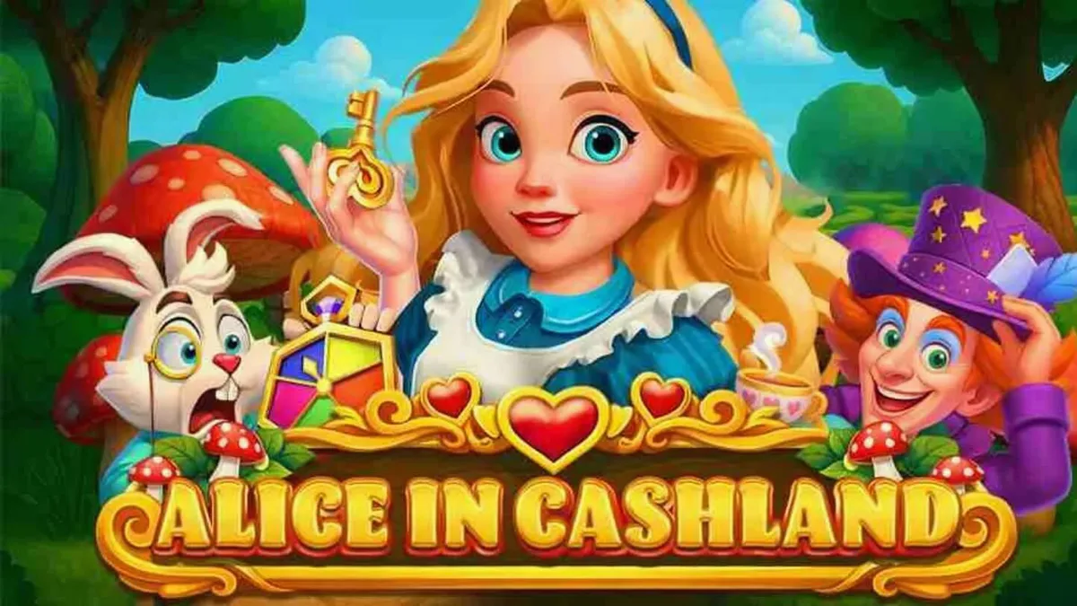 Tampilan antarmuka mobile slot Alice in Cashland